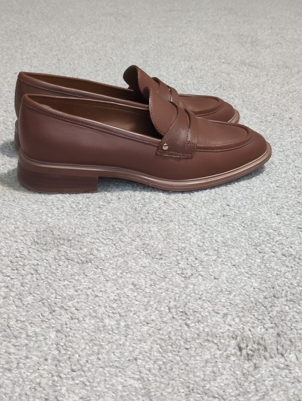 Franco Sarto Chestnut Brown Leather Penny Loafers